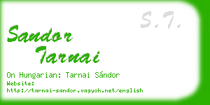 sandor tarnai business card